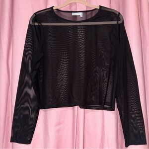 ASOS Black Sheer Long-Sleeve Mesh Top